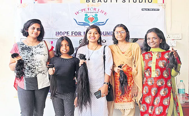 Womens Hair Donate For Cancer Patients - Sakshi