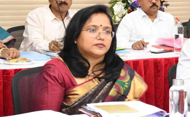 Collector Sri Devasena Attends CM Meeting In Adilabad - Sakshi