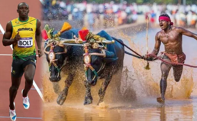 Karnataka Man Runs Faster Than Usain Bolt In Ancient Buffalo Race - Sakshi