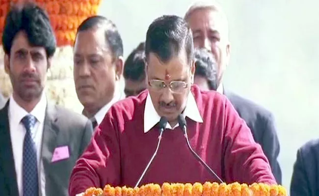 Arvind Kejriwal Takes Oath As Delhi CM - Sakshi