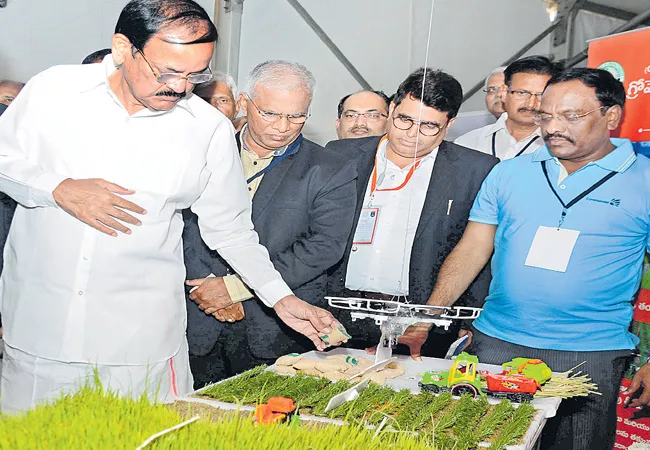 Venkaiah Naidu Attended For Agritech South Vision Programme - Sakshi