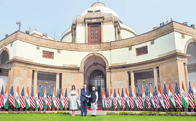 Donald trump India Visit: Key Agreements With Trump at Hyderabad House - Sakshi