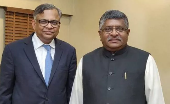 Tata Sons Chairman N Chandrasekaran meets Telecom Minister over AGR dues - Sakshi