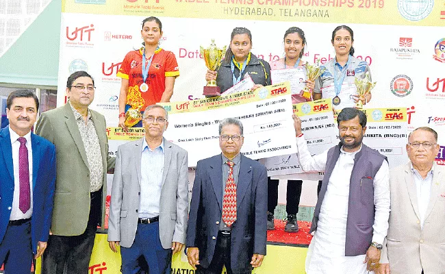 Sutirtha Mukherjee Wins Two Titles Of Senior Table Tennis - Sakshi