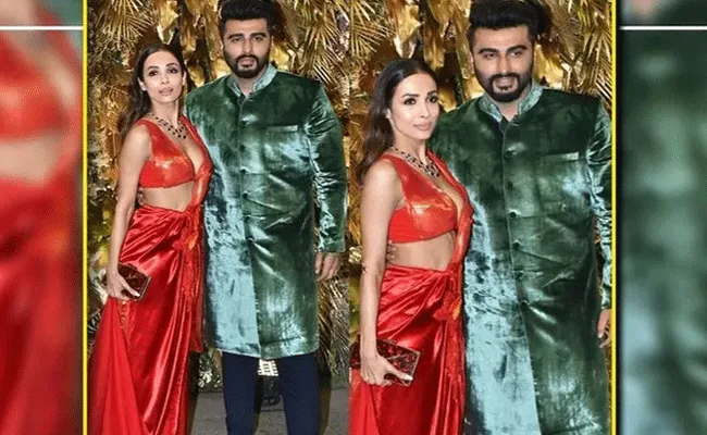 Malaika Arora Arjun Kapoor Arrive Together At Armaan Jain Reception - Sakshi