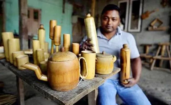 Leak Free Bamboo Water Bottles Made By Assam Man - Sakshi