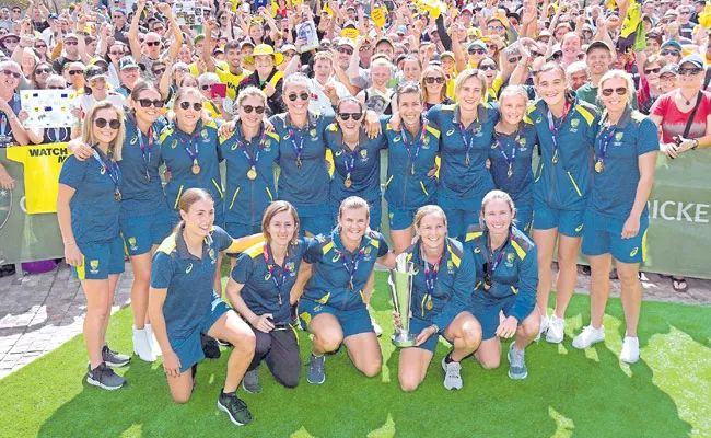 Australia Women Cricket Team Celebrate Victory Of ICC T20 WC - Sakshi