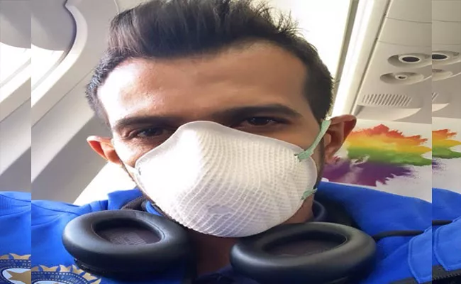 Yuzvendra Chahal Posts Photo With Face Mask Due To Coranavirus - Sakshi