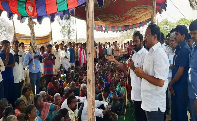 Minister Srinivas Goud Ensured To Uddandapur Reservoir Expats - Sakshi