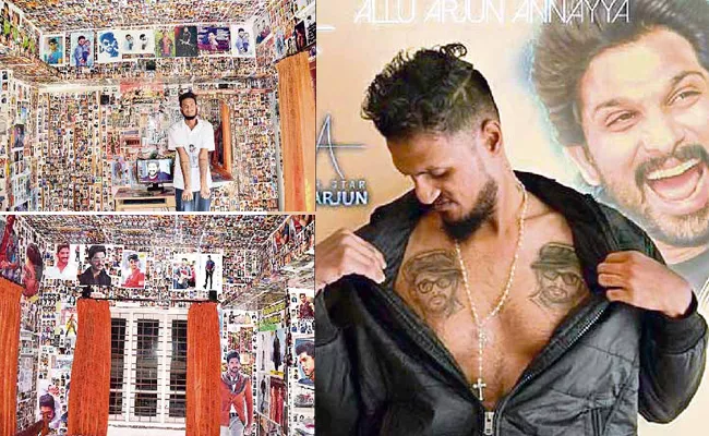 Allu Arjun's Fan With 19 Tattoos Of The Skipper - Sakshi