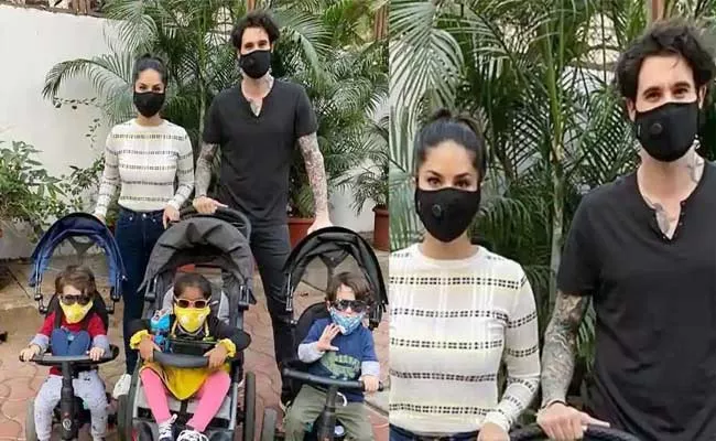 Sunny Leone Shares Family Mask Photo Over Corona Amid - Sakshi