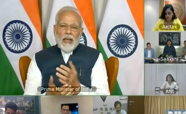 Narendra Modi Video Conference With Electronic Media Over Coronavirus - Sakshi