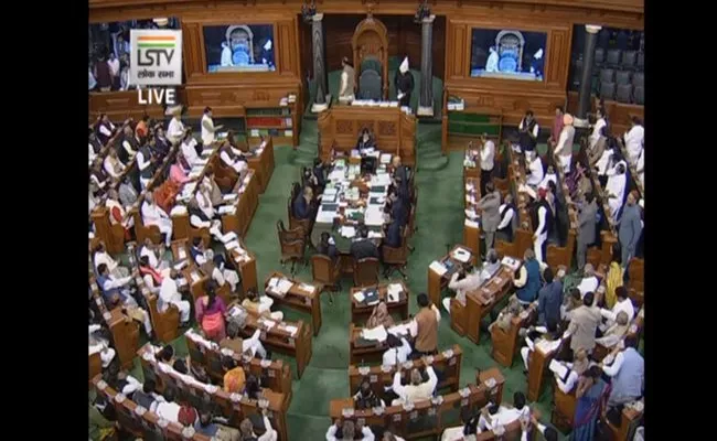 Budget Session : Lok Sabha And Rajya Sabha Adjourned Till Afternoon - Sakshi