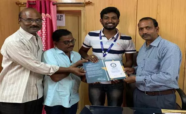 Karimnagar Skater Anil Makes Guinness Record - Sakshi