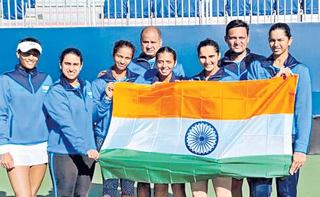 Second Win For The Team India In Fed Cup Asia Oceania - Sakshi