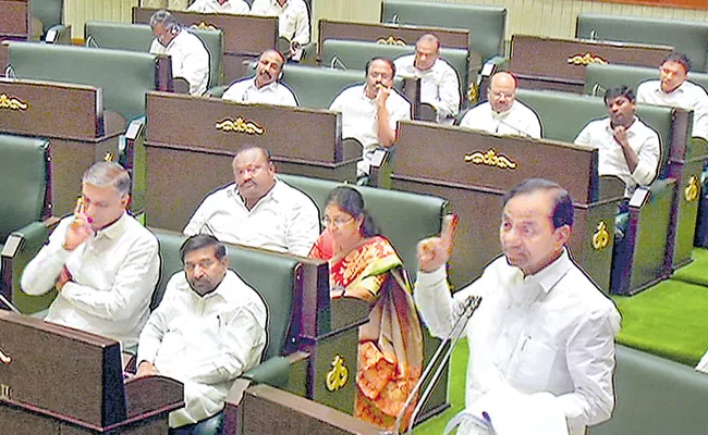 CM KCR Speaks At Legislative Assembly In Hyderabad - Sakshi