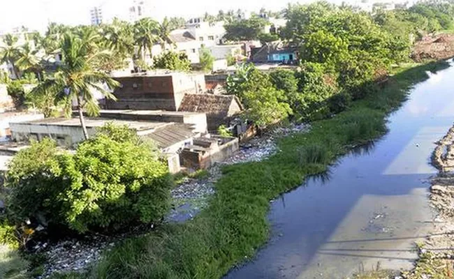 Student Tries To Fall In Buckingham Canal At Vijayawada - Sakshi