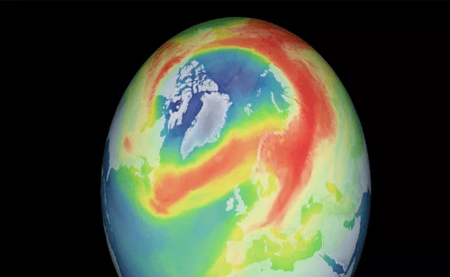 Ever Recorded Largest Arctic Ozone Hole Opens Up Over North Pole - Sakshi