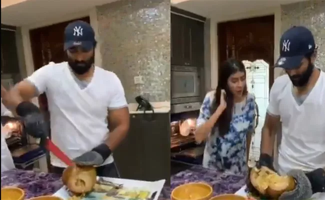 Watch Video Manchu Vishnu Cooked Chicken Rice In Coconut - Sakshi