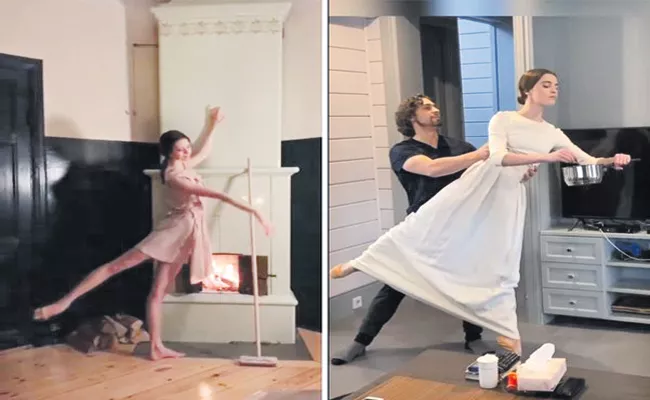 Russian Ballet Dancers Shares Lockdown Photos in Social Media - Sakshi