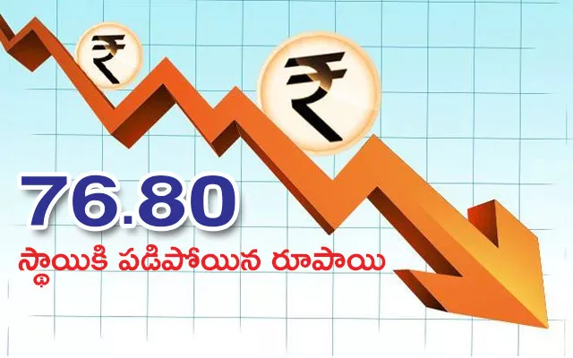 Rupee drops 36 paise to all time low per dollar - Sakshi