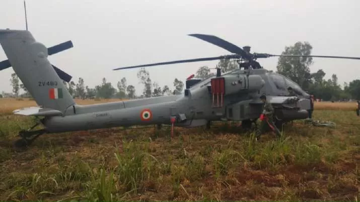 IAFs New Apache Helicopter Makes Emergency Landing In Punjab - Sakshi