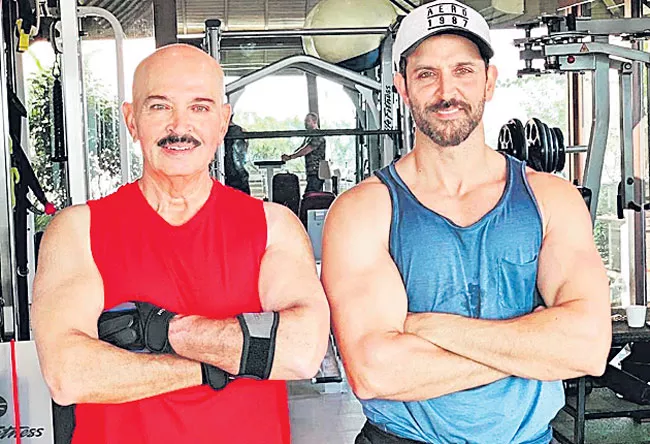 Hrithik shares father Rakesh Roshans workout video - Sakshi