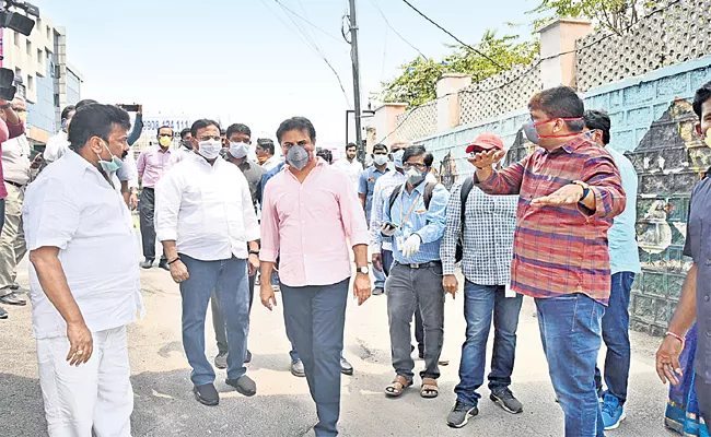 KTR Visit Punjagutta Steel Bridge Works - Sakshi