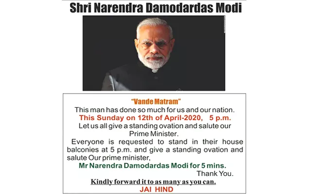 Standing Ovation For Narendra Modi On April 12 Poster Went Viral - Sakshi