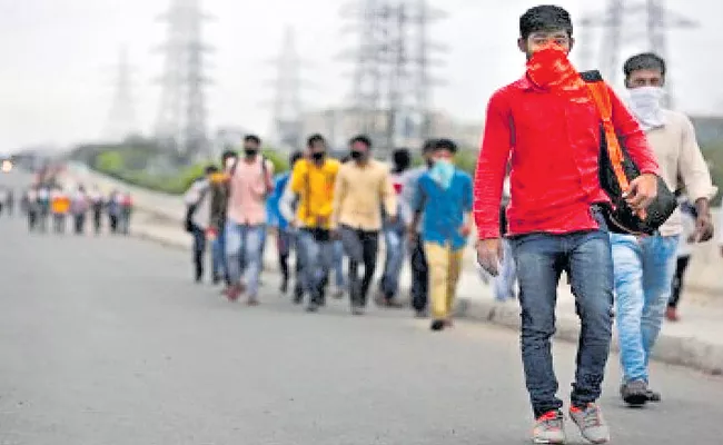 Migrant Workers Returning To Their Native Places From Cities - Sakshi