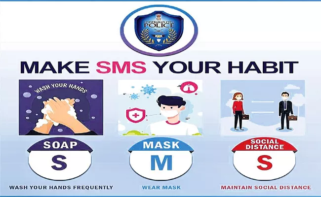 Hyderabad Police Campaign on SMS Coronavirus - Sakshi