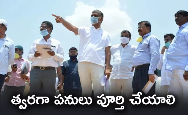 Telangana Finance Minister Harish Rao Visited dubbaka Main Canal - Sakshi