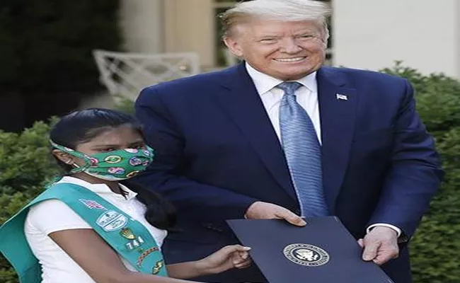 Donald Trump Honours Telugu Girl Sravya Annapareddy - Sakshi