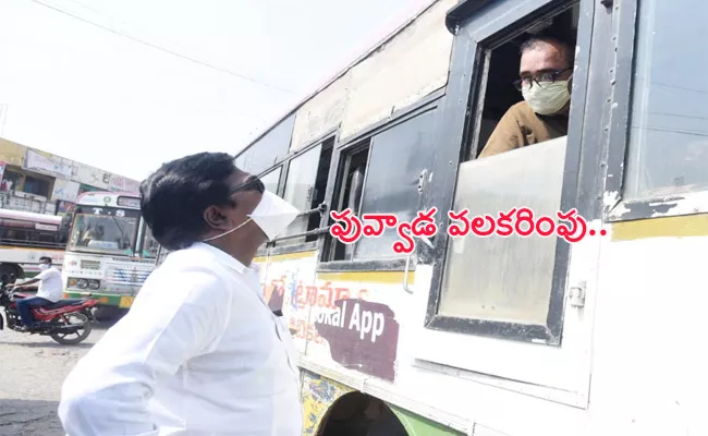 Puvvada Ajay Kumar Awareness RTC Drivers on Coronavirus - Sakshi