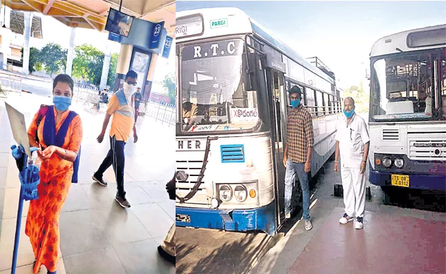 No Passengers in MGBS Bus Stop Hyderabad - Sakshi