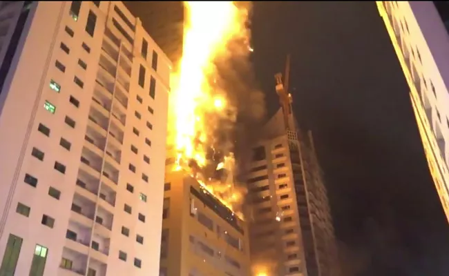 Massive Fire Accident In A Residential Tower At Sharjah - Sakshi