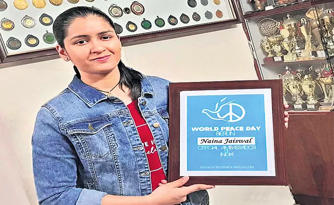 Naina jaiswal Ambassador For World Peace - Sakshi