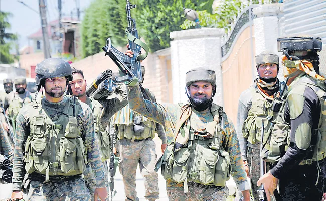 Four terrorists killed in two separate encounters Jammu Kashmir - Sakshi