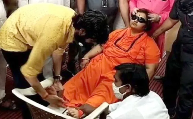 BJP MP Sadhvi Pragya Thakur Falls Ill At Party Event In Bhopal - Sakshi