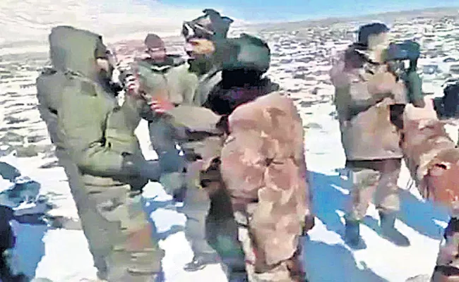 Undated video of fierce face-off between Indian and Chinese troops goes viral  - Sakshi