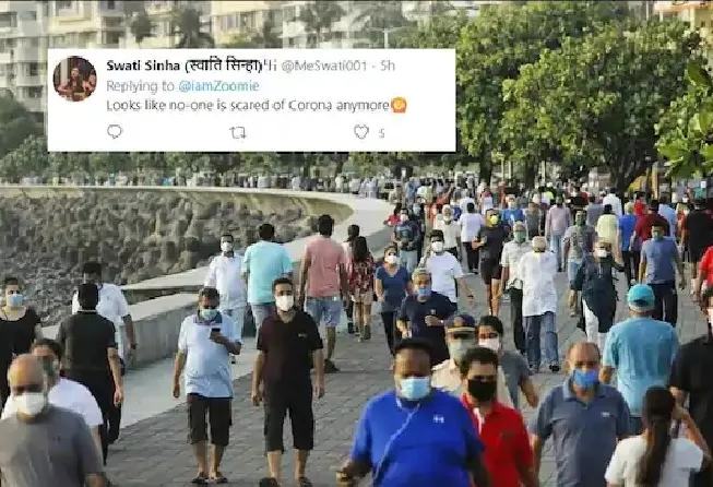 Viral Photo of Crowded Marine Drive in Mumbai - Sakshi