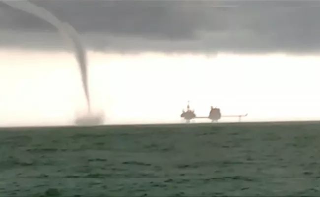 Tornadoes Set In Sea In East Godavari District - Sakshi