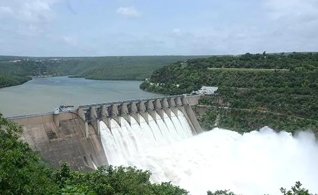 Water Flow Coming into Srisailam Reservoir Increases - Sakshi