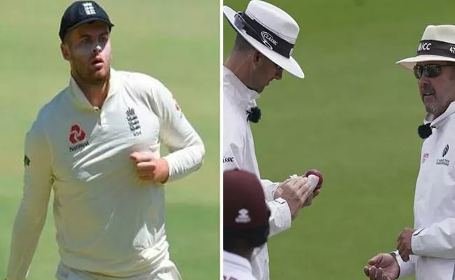 Umpires Disinfect Cricket Ball After Sibley Accidentally Uses Saliva - Sakshi