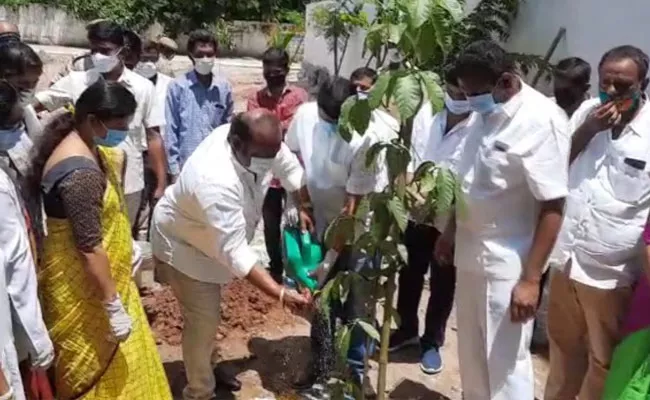 Gangula Kamalakar planted Plants As Part Of The Haritha Haram - Sakshi