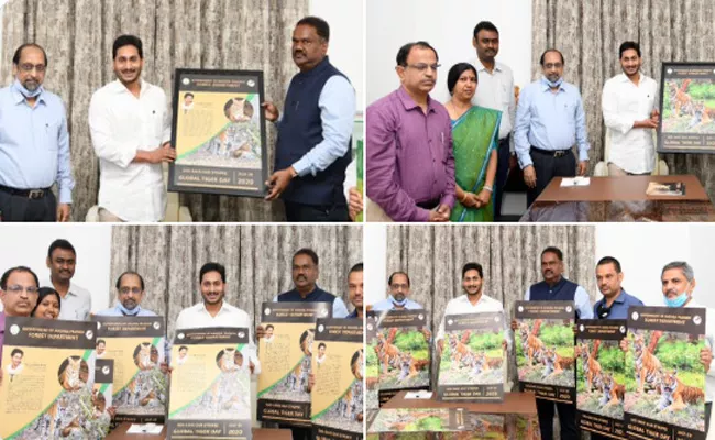 AP CM YS Jagan Launches Poster On International Tiger Day 2020 - Sakshi