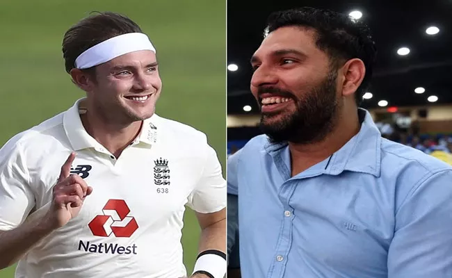 Yuvraj Singh Posts Heartwarming Message For Stuart Broad - Sakshi