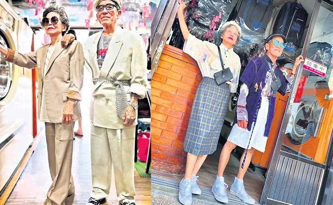 Taiwan Old Couple Fashion Medeling Photos Viral in Social Media - Sakshi