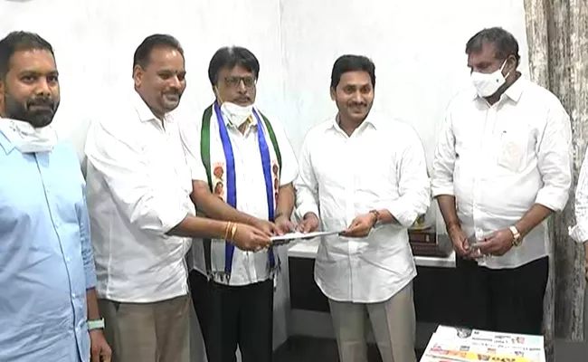 CM Jagan Handed Over The BForm To MLC Candidate Penmatsa Sureshbabu - Sakshi