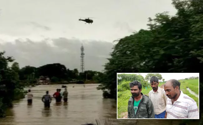 12 Farmers Trapped In River In Jayashankar District - Sakshi